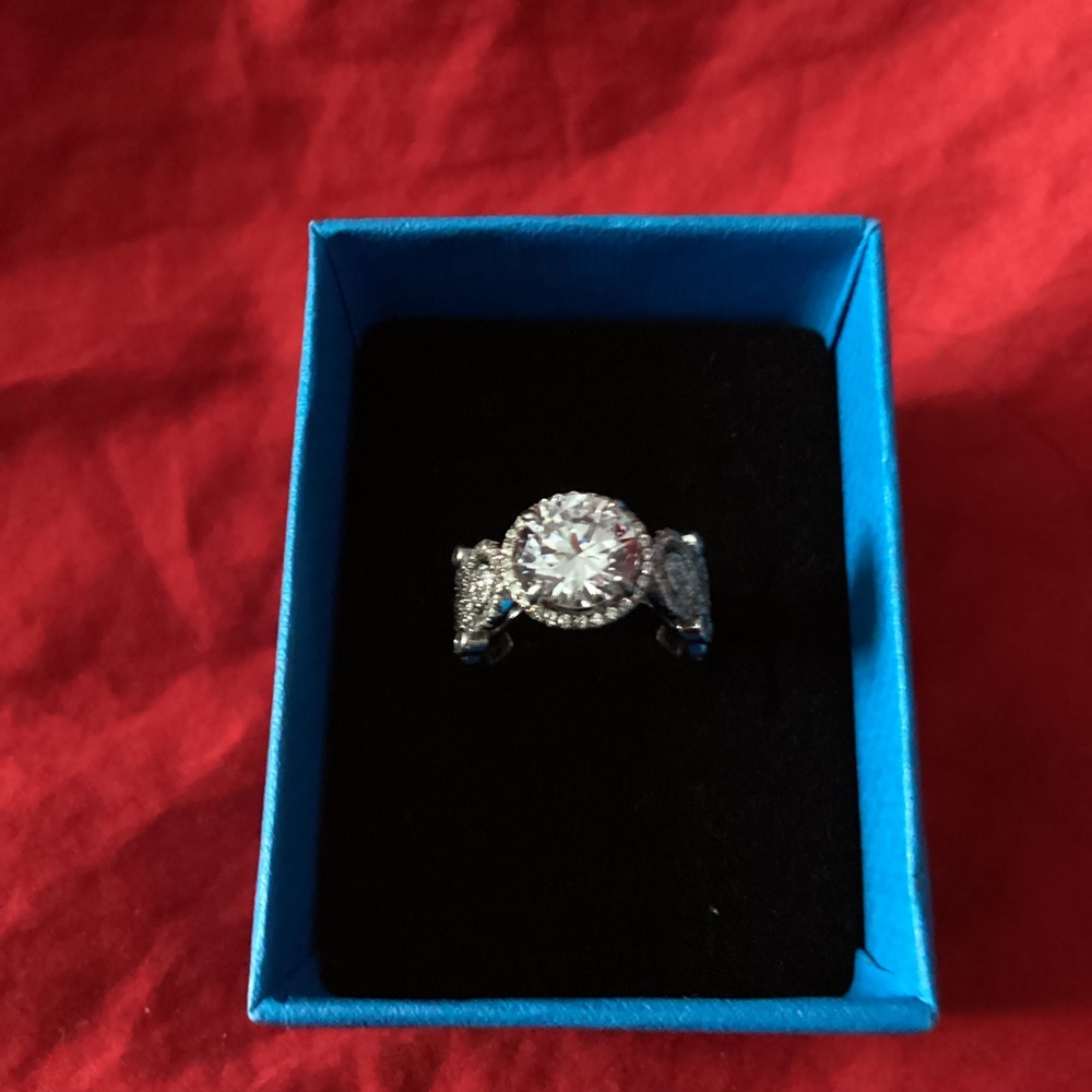 Silver Simulated Diamond Ring with Clear Gemstone